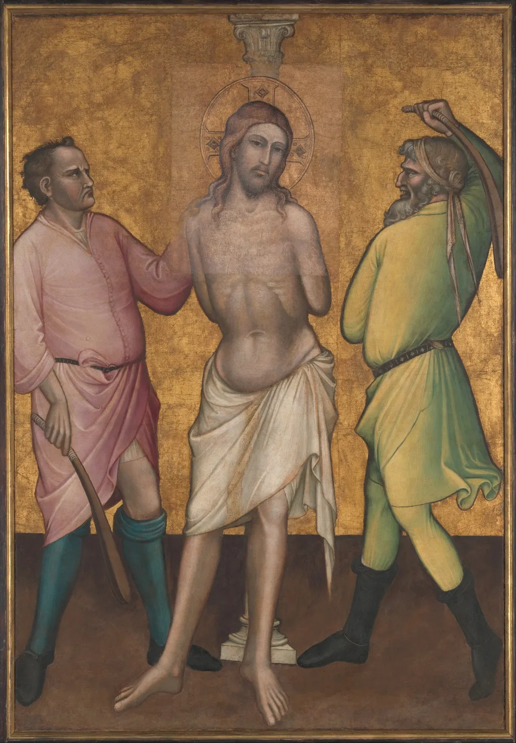Saint Mary Magdalen Holding a Crucifix; (reverse) The Flagellation, by Spinello Aretino, unspecified, 1398
