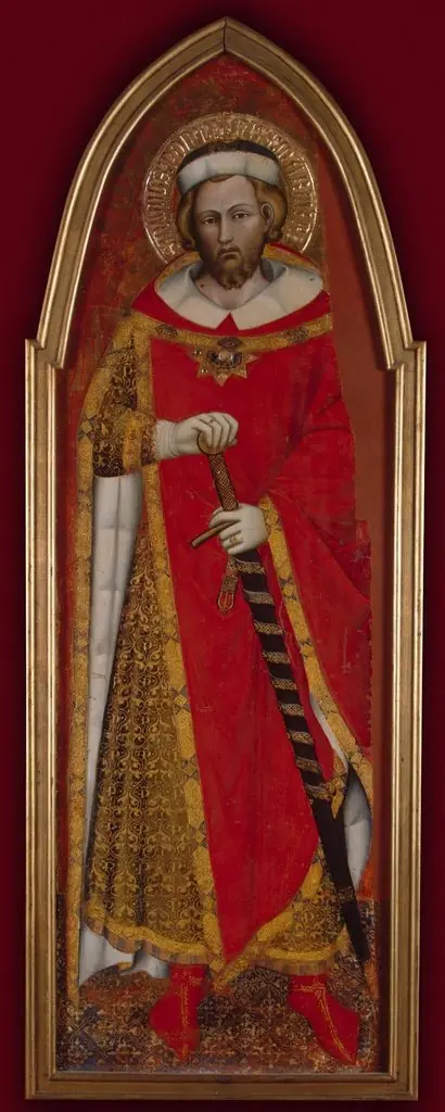 St Pontianus (wing of a polyptych), by Spinello Aretino
