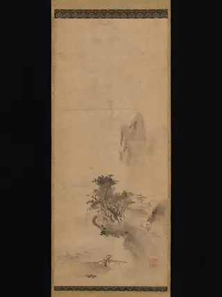 牧松周省筆   破墨山水図|Splashed-Ink Landscape