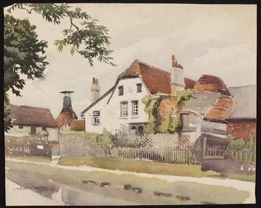 Kilns and Maltings on the Canal Bank, Bishop's Stortford, by Spradbery