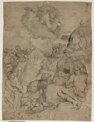 St Augustine healing the paralytics, after Tintoretto’s painting in the Museo Civico, Vicenza