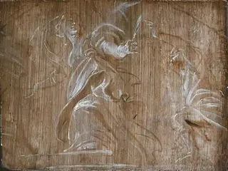 St Barbara pursued by her Father
