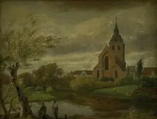 St Knud's Church by the River in Odense. Autumn
