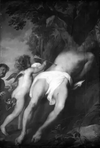 St Sebastian Being Tended by Two Angels