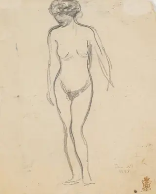 Stående kvindelig model