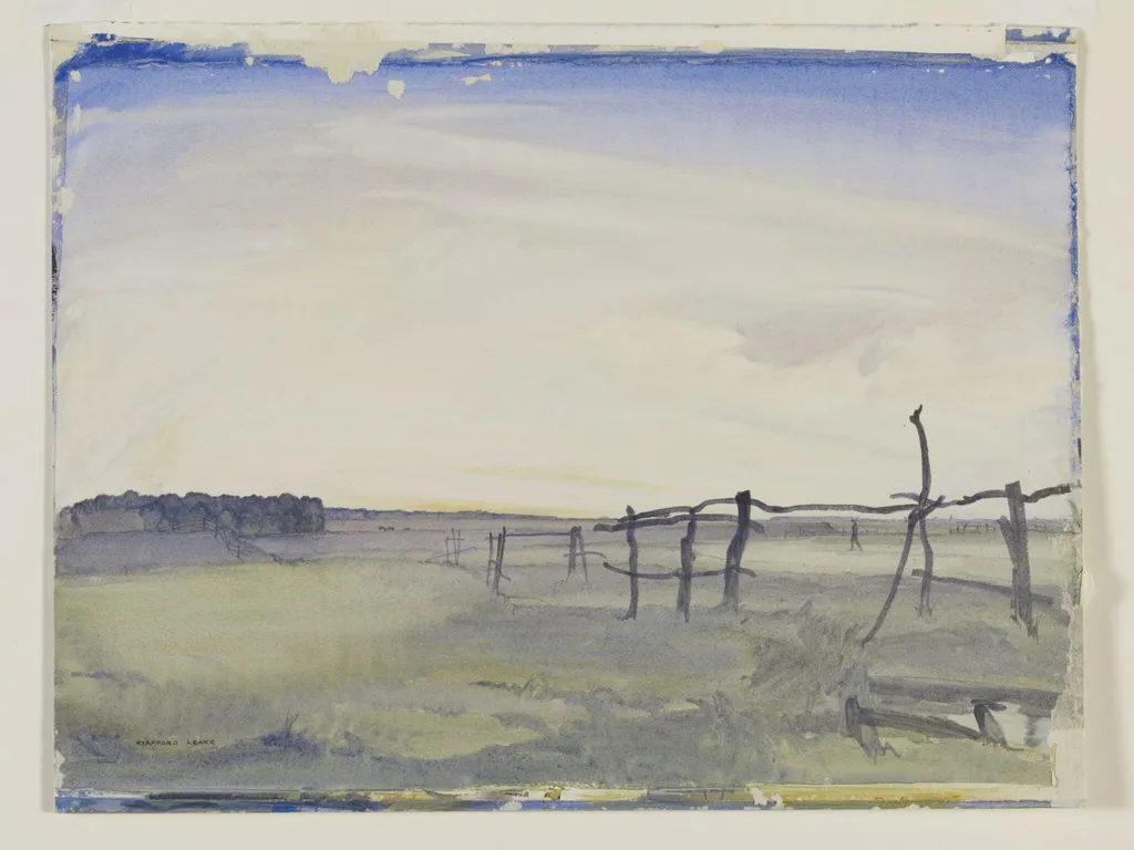 The River Bank at Blythburgh, by Stafford Leake, watercolor, 1910