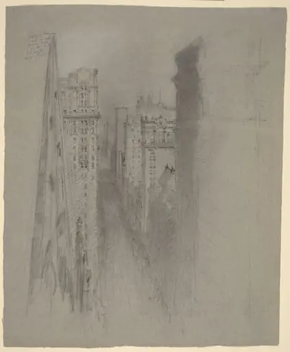 North on Broadway from Trinity Church, by Stanford White