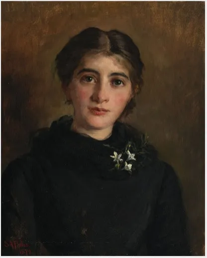 Portrait of Miss Ormsby, later Mrs Homan, by Stanhope Forbes, oil, 1890