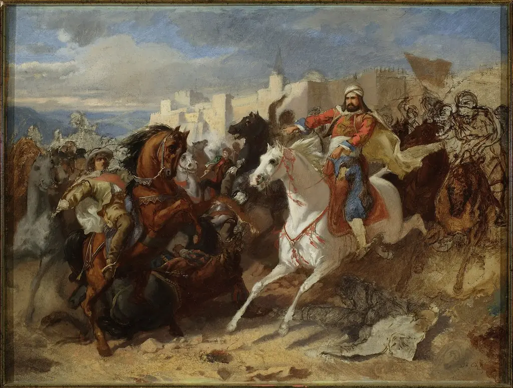 Episode from Austro-Turkish wars, sketch, by Stanisław Chlebowski