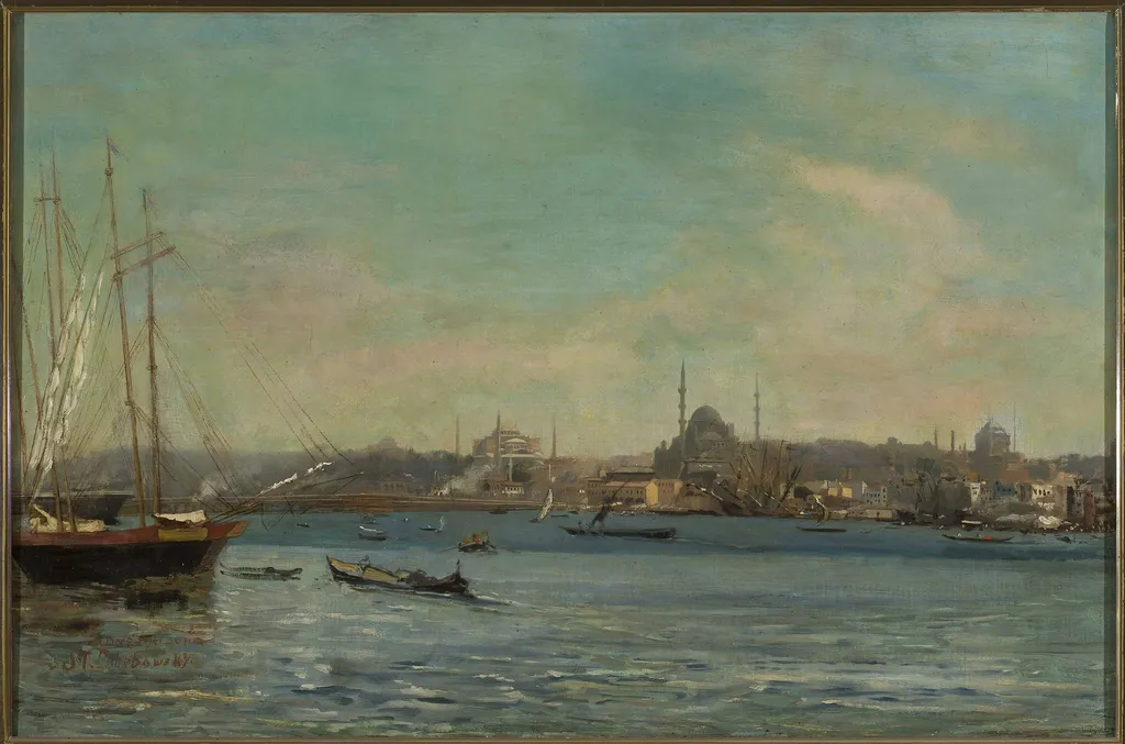 Panorama of Istanbul, by Stanisław Chlebowski, oil, 1870