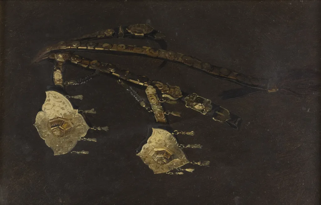 Study of a Fragment of the Turkish Horse Bit from the 17th C., by Stanisław Chlebowski, oil, 1869