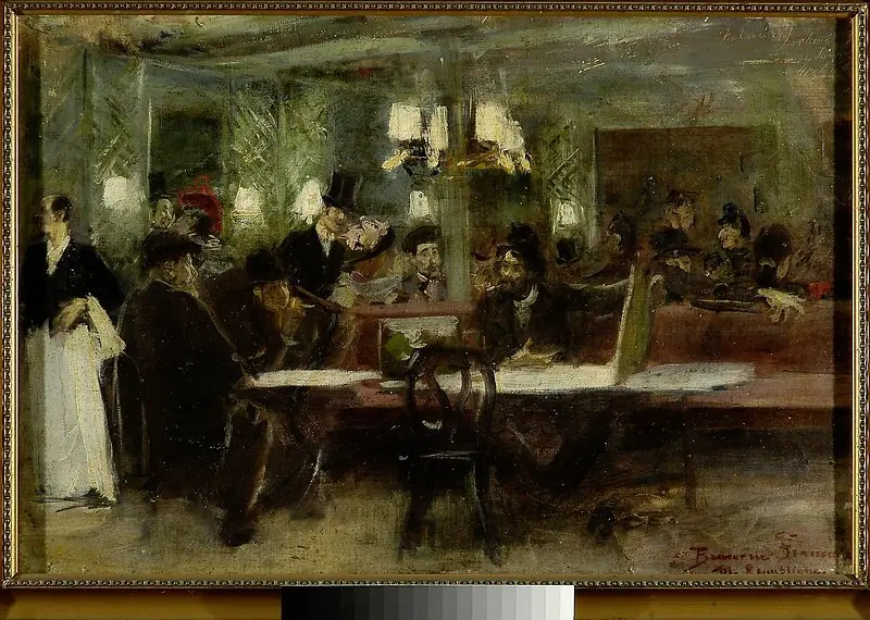 Café in Paris, by Stanisław Dębicki