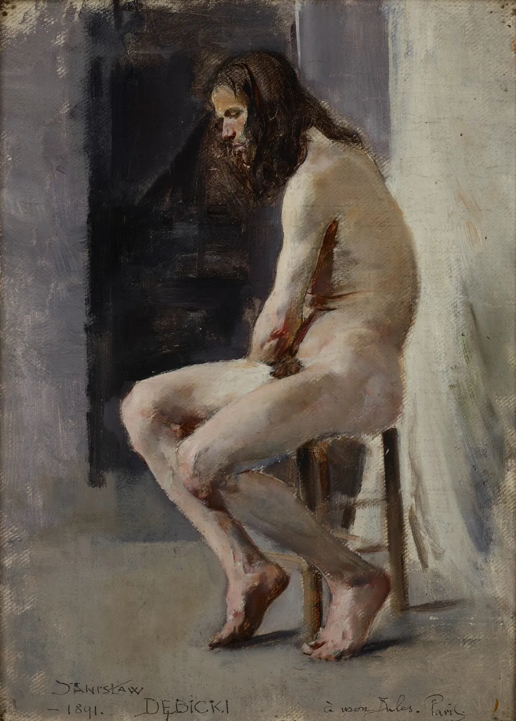 Male Nude, by Stanisław Dębicki, unspecified, 1896