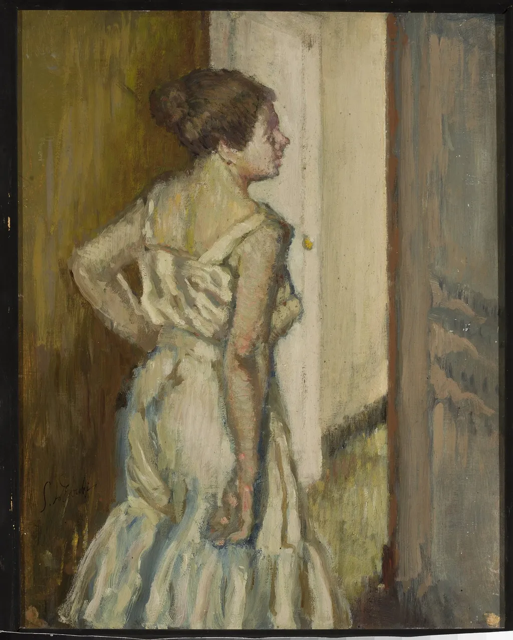Study of a woman, by Stanisław Dębicki, oil, 1905