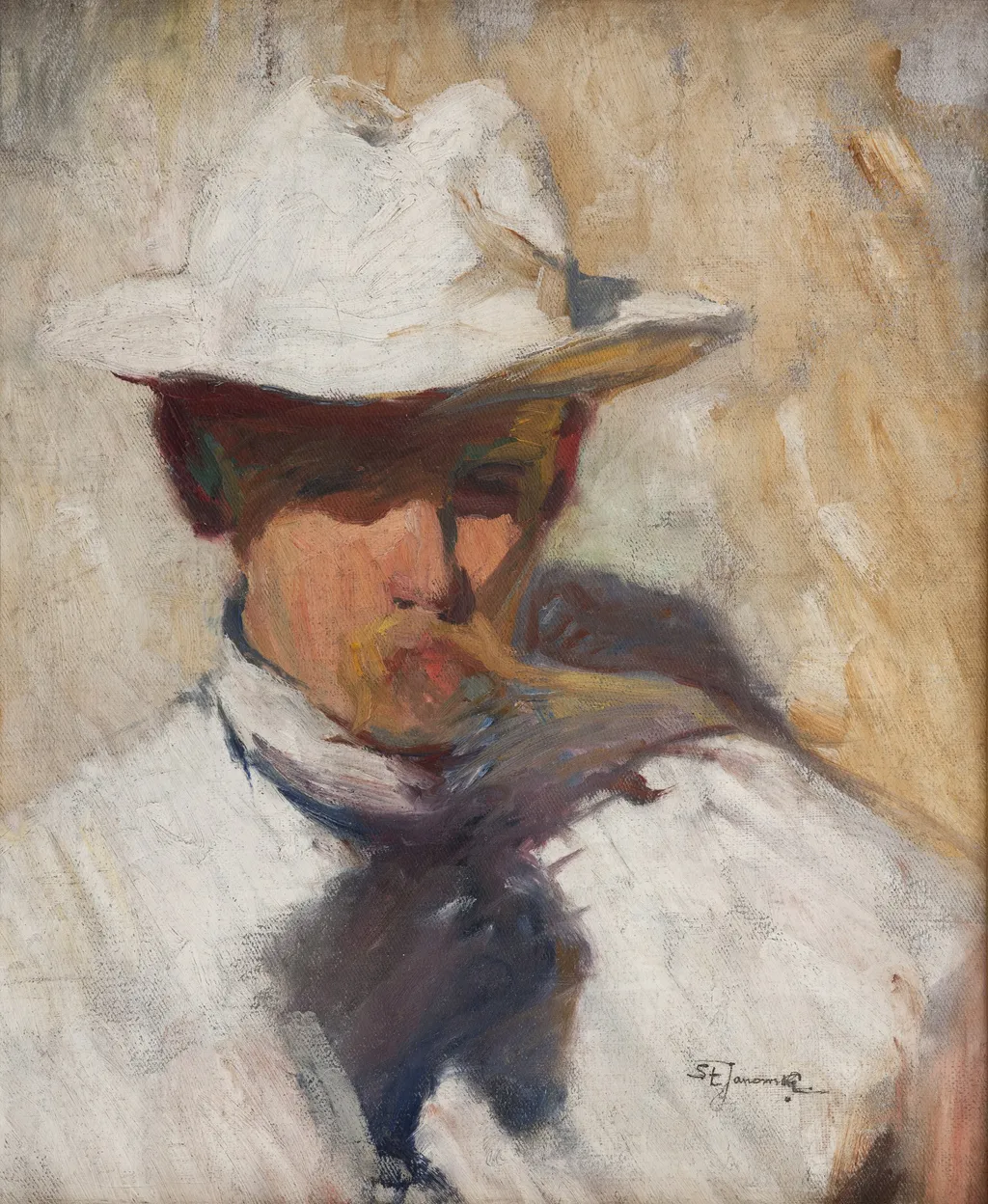 Portrait of Painter Tadeusz Rychter in the Sun, by Stanisław Janowski, oil, 1925