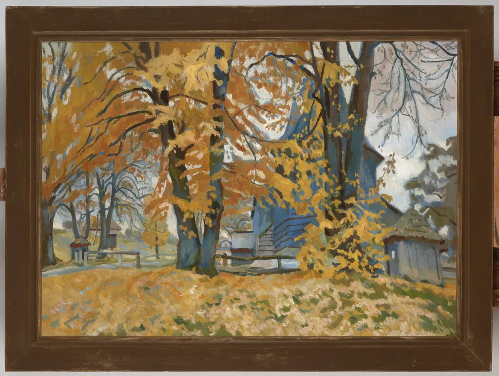Church at Libusza, by Stanisław Kamocki, oil, 1922