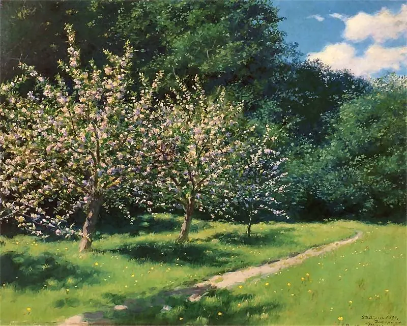 Apple trees in blossom, by Stanisław Witkiewicz