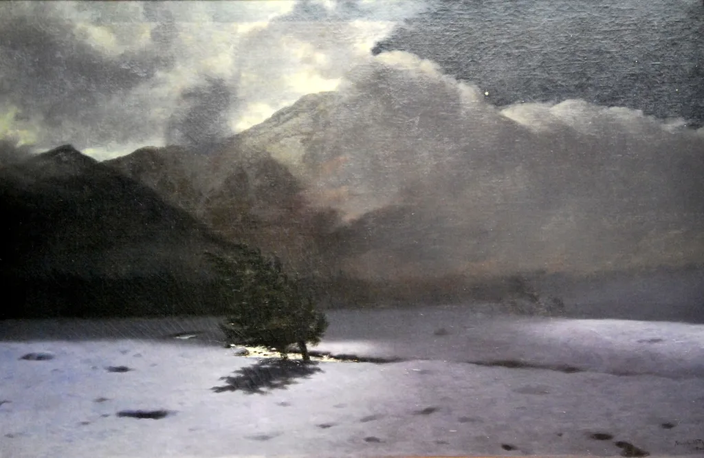 Halny wind, by Stanisław Witkiewicz, oil, 1898