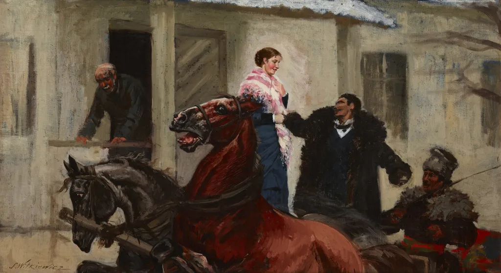 In Front of the Porch, by Stanisław Witkiewicz, oil, 1893