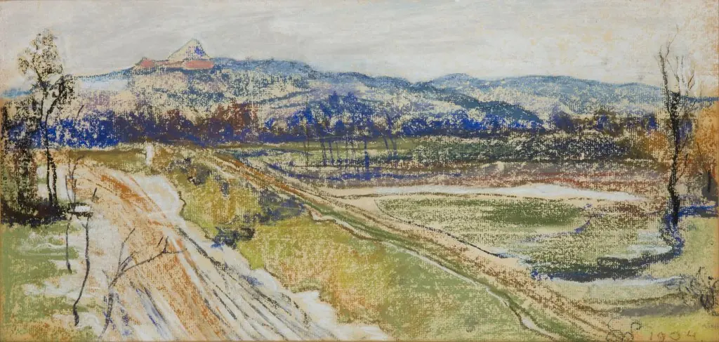 View of the Kościuszko Mound in Krakow from the Window in the Artist's Studio, by Stanisław Wyspiański