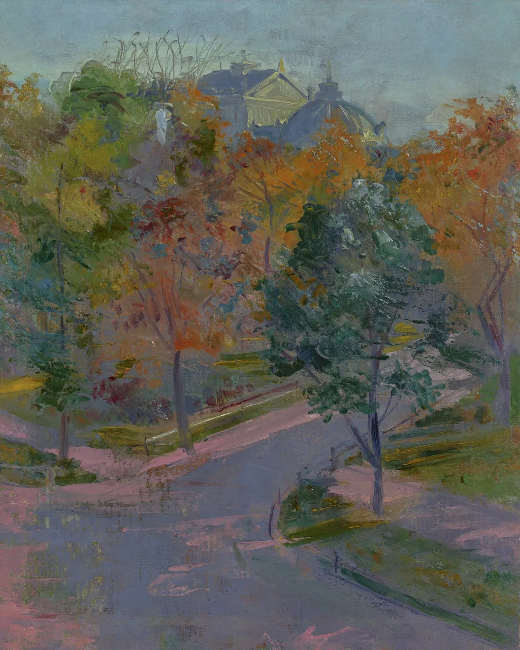 View of the Municipal Theatre Krakow from Zacisze Street, by Stanisław Wyspiański, oil, 1898