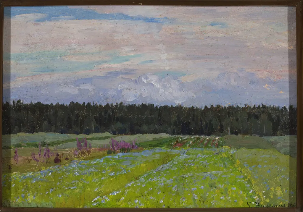 Landscape, by Stanisław Żukowski, tempera, 1898