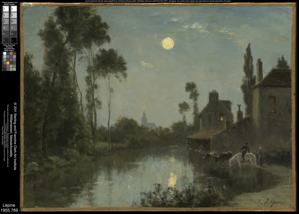 Moonlit River, by Stanislas Lépine, oil, 1868
