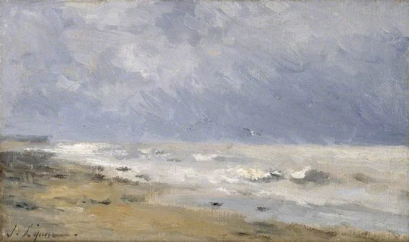 The coast of Normandy, by Stanislas Lépine, oil, 1873