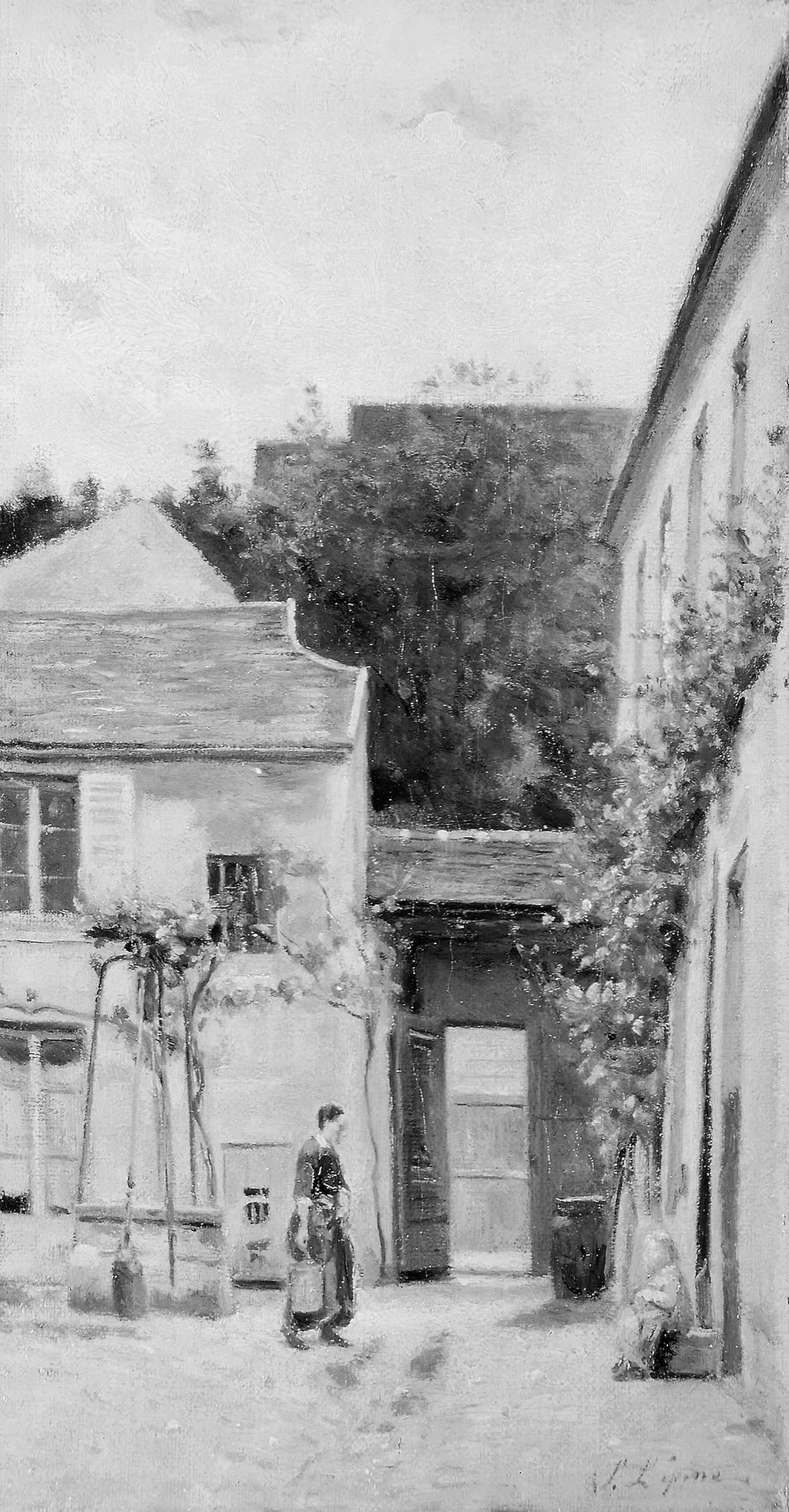 The Courtyard, by Stanislas Lépine, oil, 1890