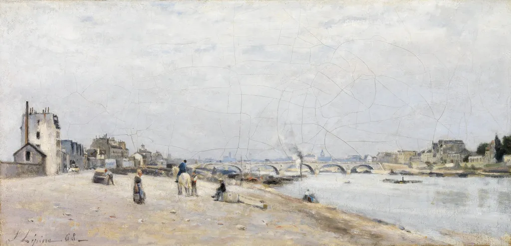The Seine à Bercy, by Stanislas Lépine, oil, 1868