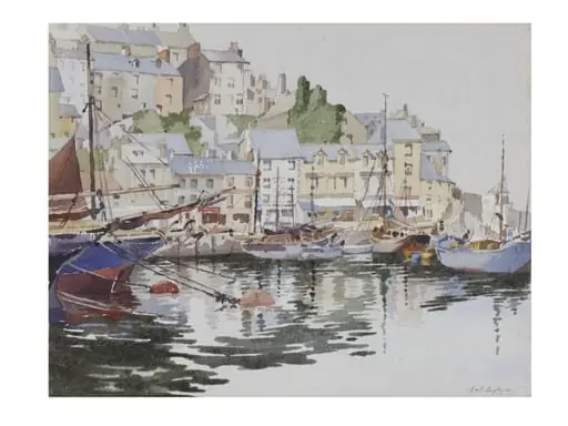 Brixham Harbour, by Stanislaus Soutten Longley