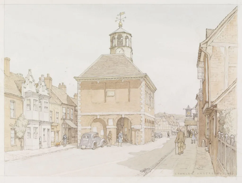 High Street, Amersham, by Stanley Anderson, watercolor, 1940