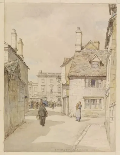 The Bus Stop, Painswick, Gloucestershire, by Stanley Anderson