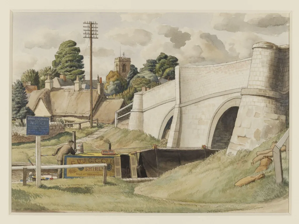 Stoke Bruerne, Northamptonshire, by Stanley Roy Badmin, watercolor, 1940