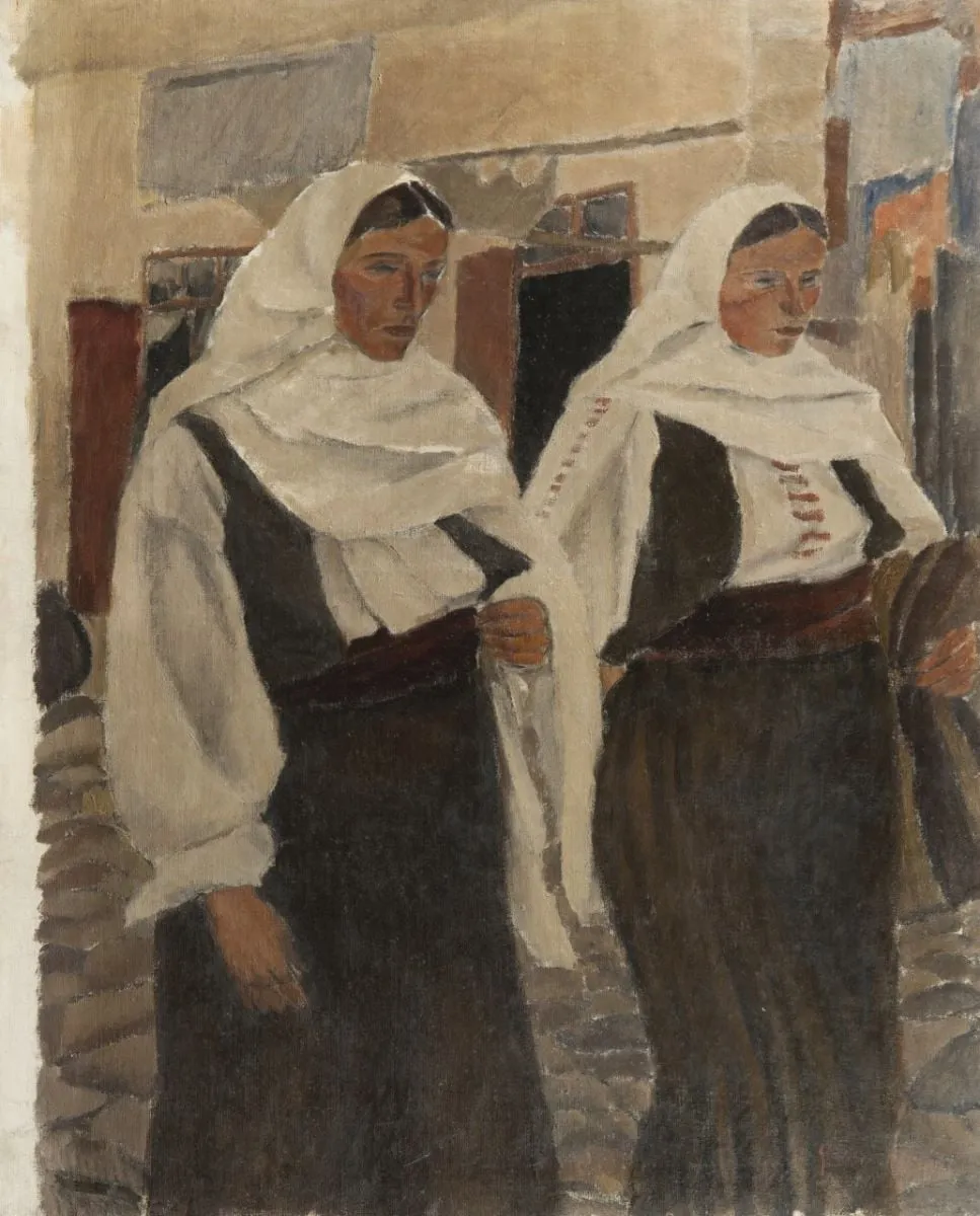 Două țărănci, by Ștefan Dimitrescu, 1922