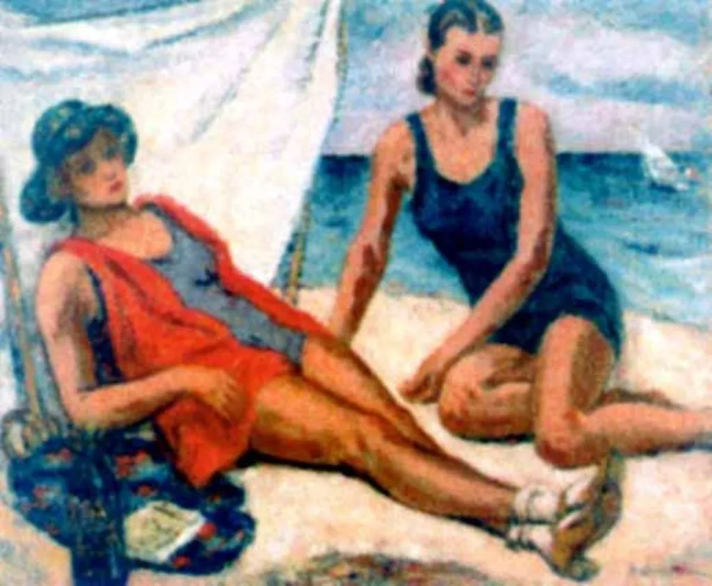 Femei pe plajă, by Ștefan Dimitrescu, unspecified, 1932