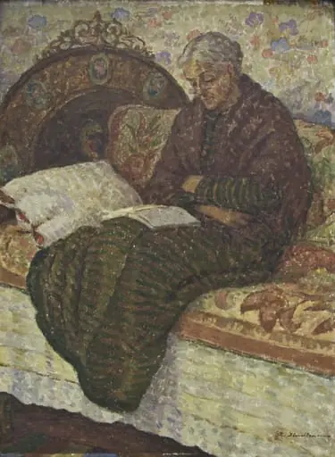 Femeie citind, by Ștefan Dimitrescu