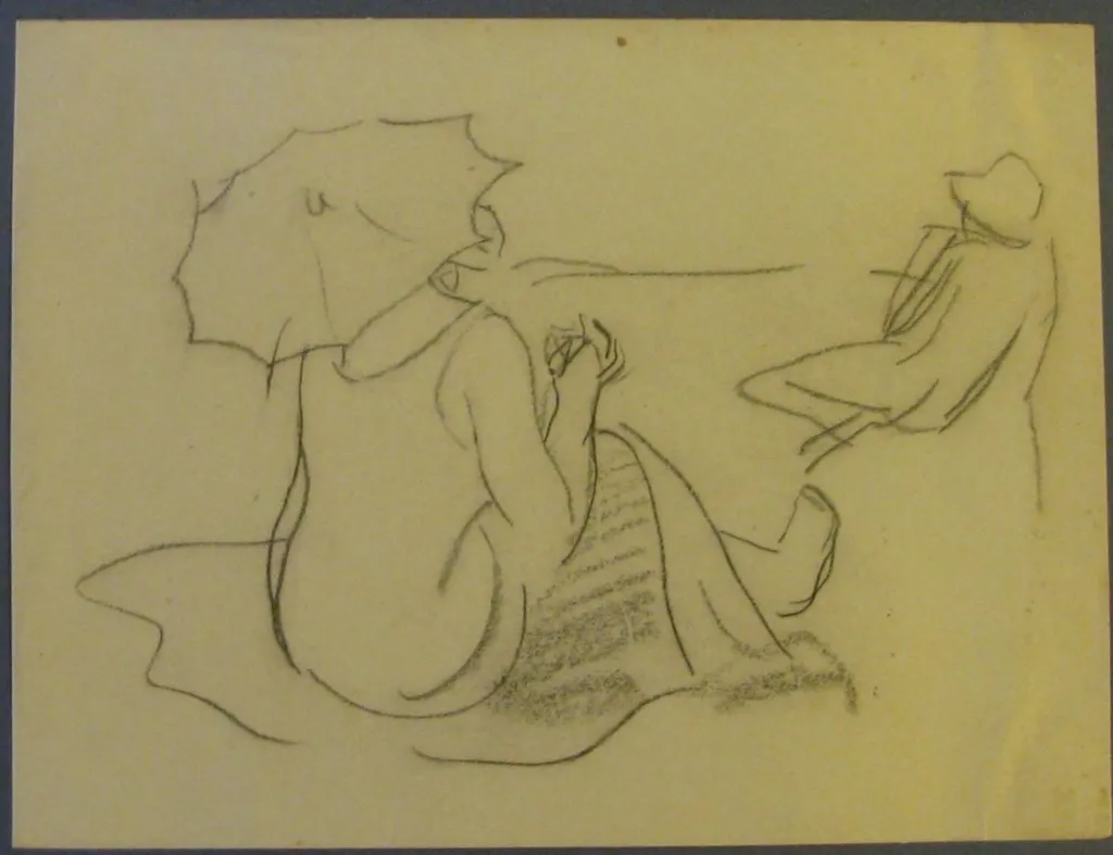 La plajă, by Ștefan Dimitrescu, 1931