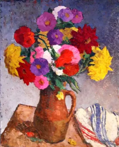 Natură statică cu flori, by Ștefan Dimitrescu