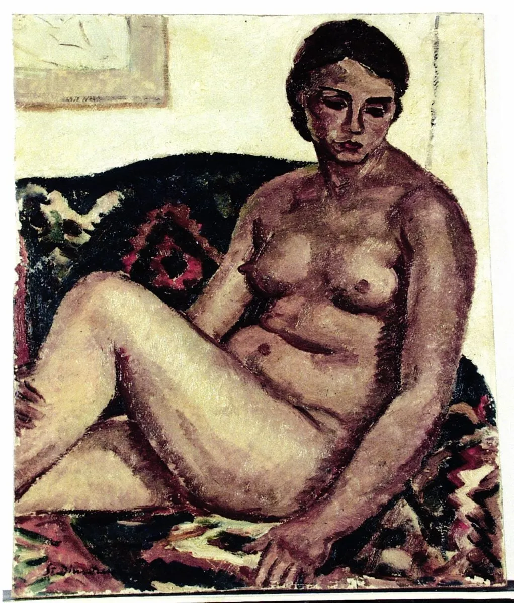 Nud așezat, by Ștefan Dimitrescu, unspecified, 1927