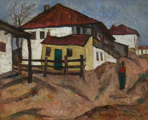 Peisaj (Case gospodărești), by Ștefan Dimitrescu