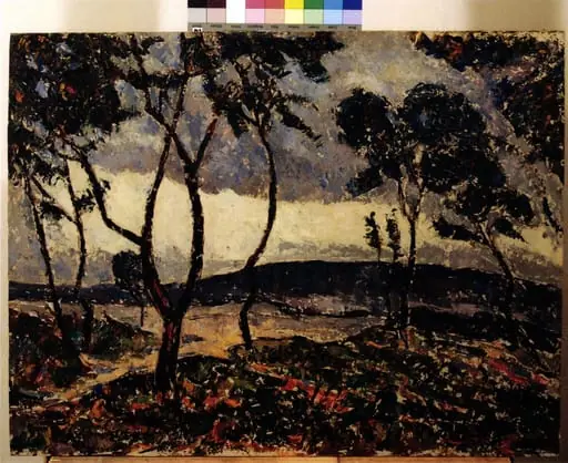 Peisaj cu copaci, by Ștefan Dimitrescu, 1922