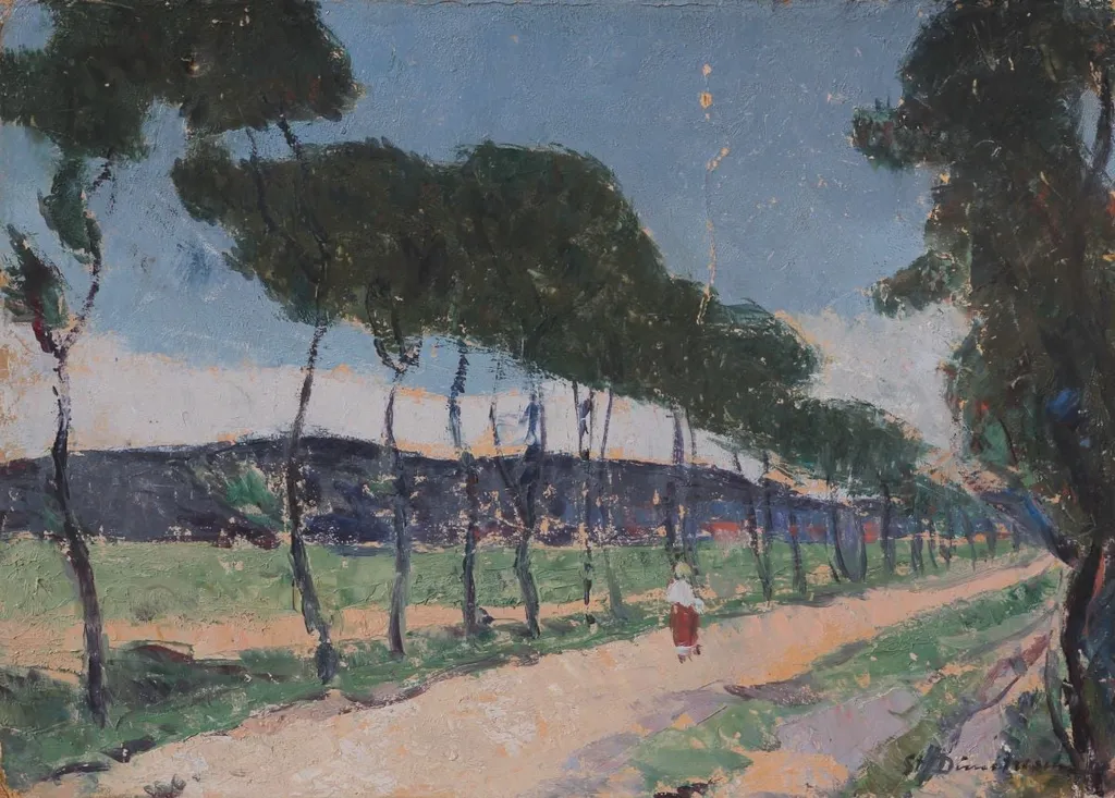 Peisaj cu pomi, by Ștefan Dimitrescu, 1919
