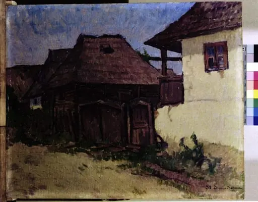 Peisaj de țară cu casă, by Ștefan Dimitrescu