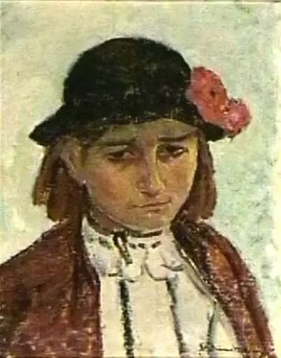 Portret de fată din Făgăraș, by Ștefan Dimitrescu