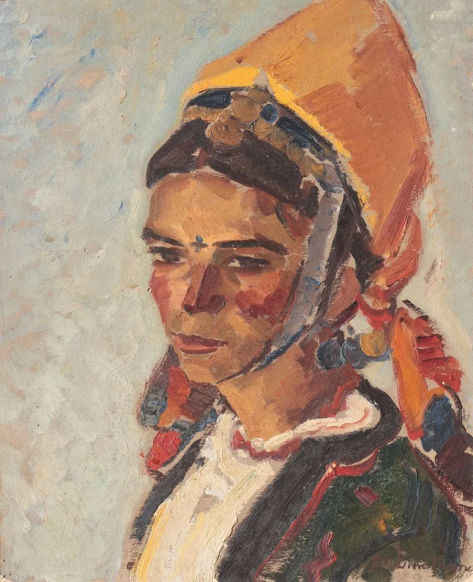 Portret de tătăroaică, by Ștefan Dimitrescu, unspecified, 1919
