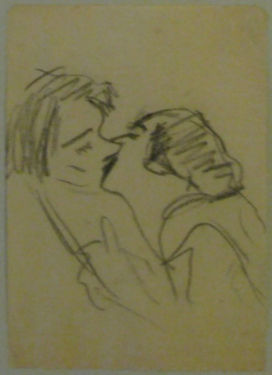 Sărutul, by Ștefan Dimitrescu, 1915