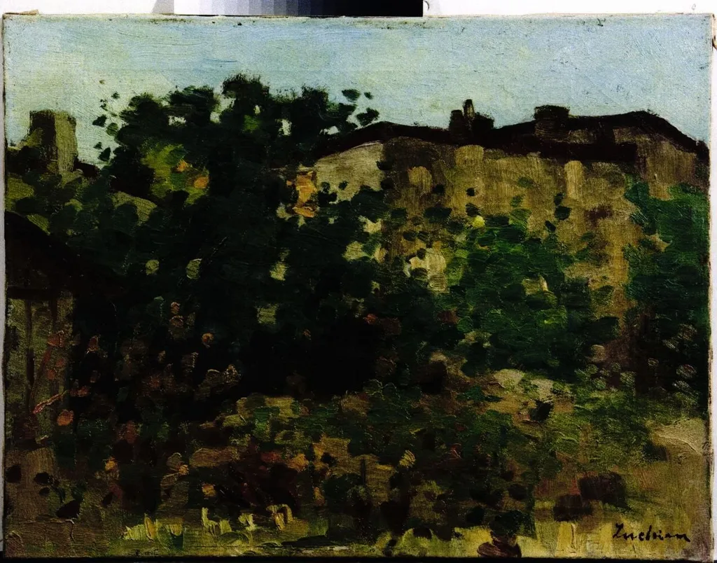 Grădina casei din strada Povernei, by Ștefan Luchian, 1895