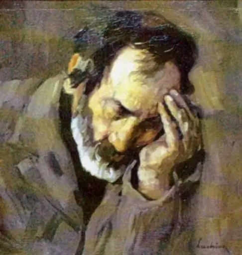 Moș Nicolae Cobzarul, by Ștefan Luchian