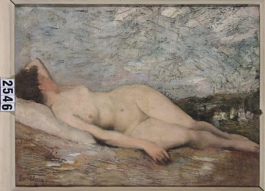 Nud de femeie culcat în peisaj, by Ștefan Luchian, unspecified